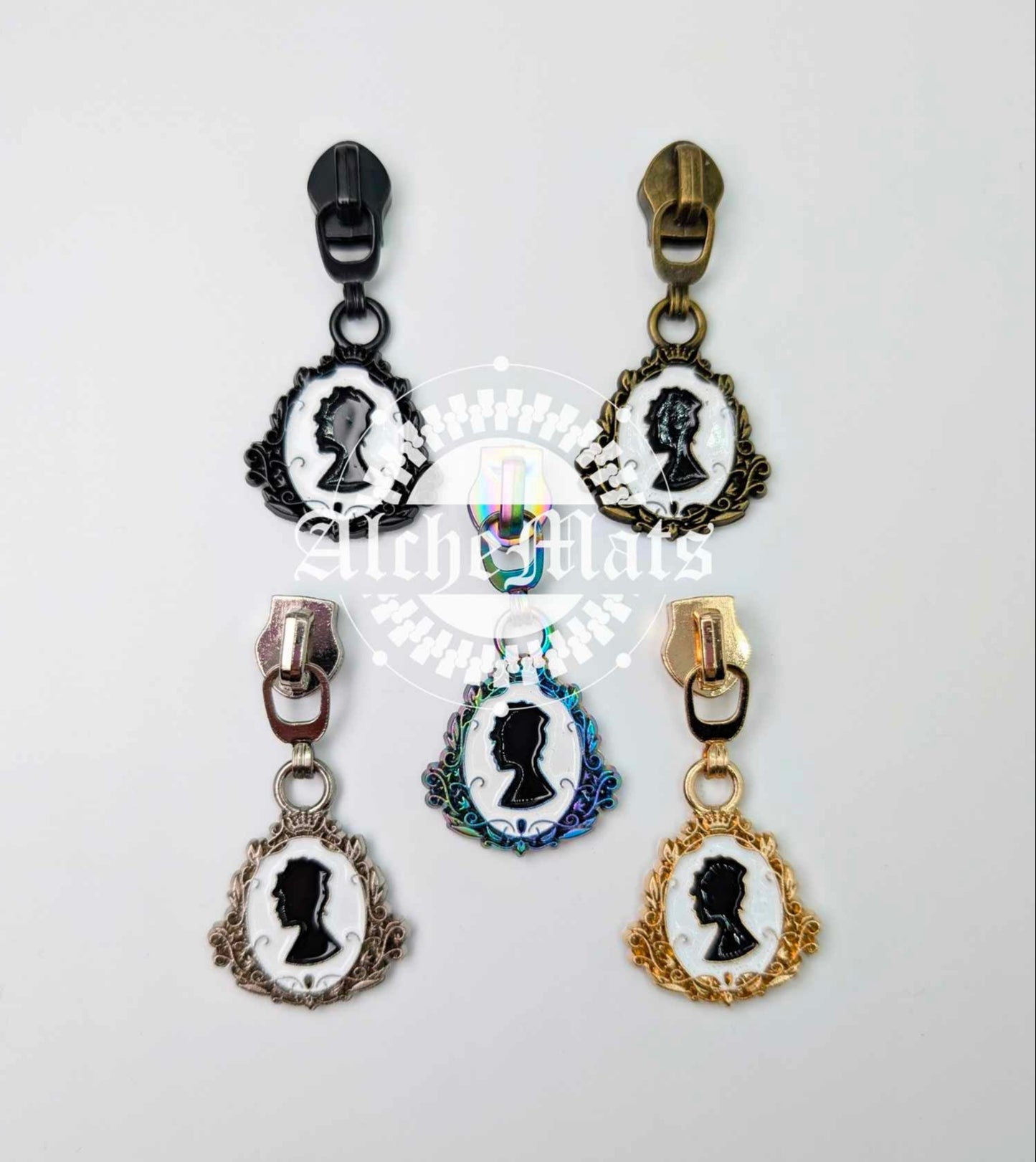 Retail Hardware Regency Portrait #5 Enamel Zipper Pull
