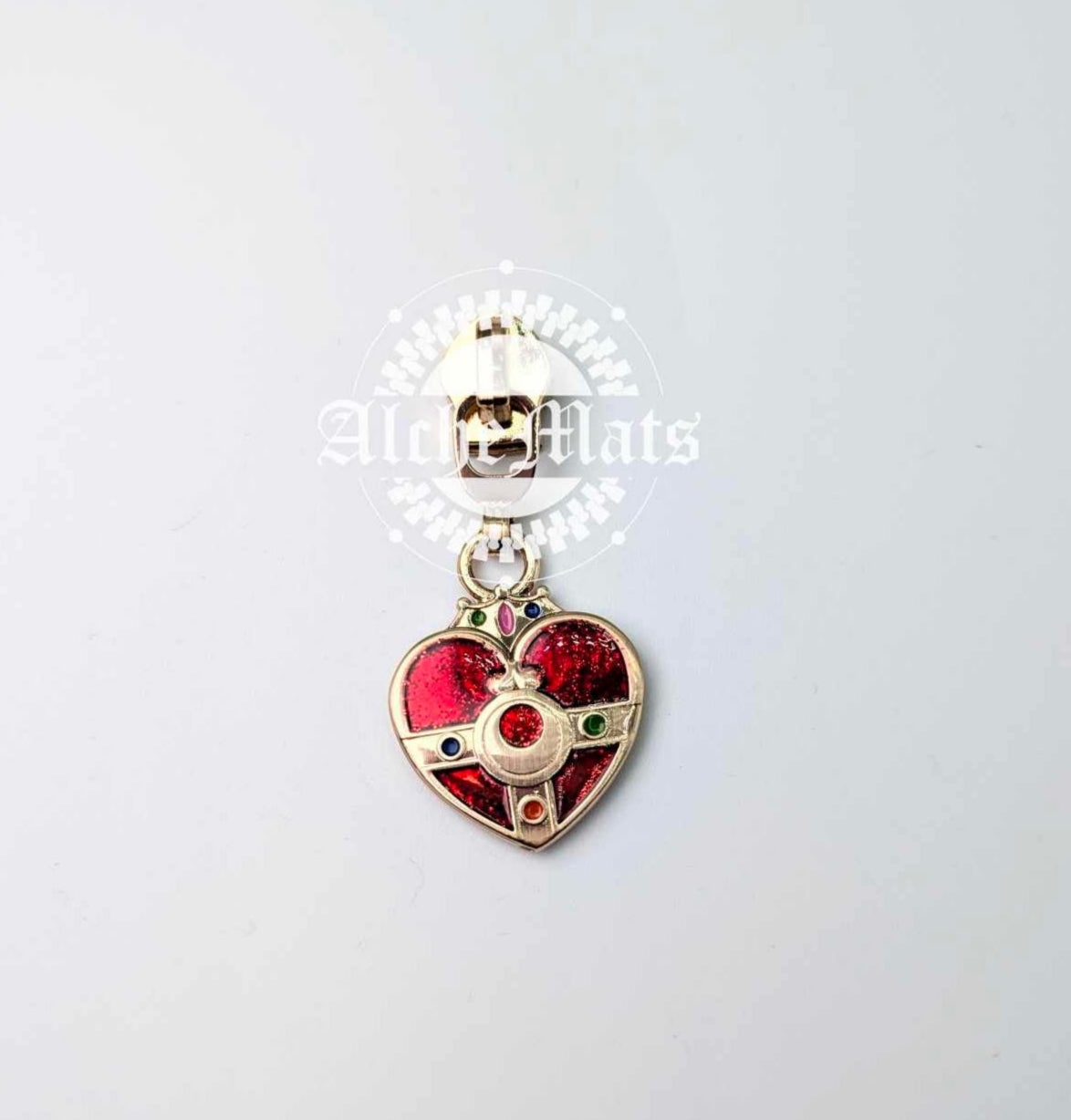 Retail Hardware Heart Transform Glitter Enamel #5 Zipper Pull