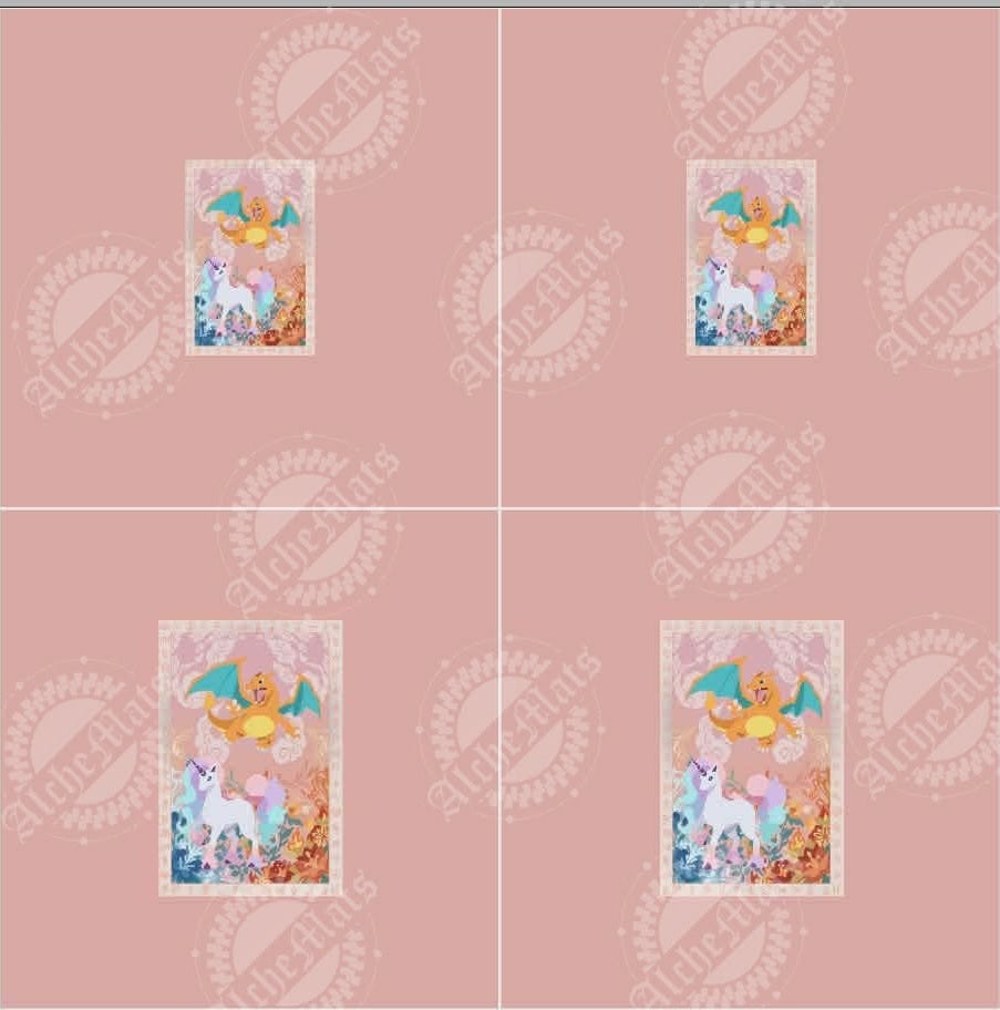 Preorder R30 Fabric Tote/Bag Panel Unicorn Tapestry Pastel