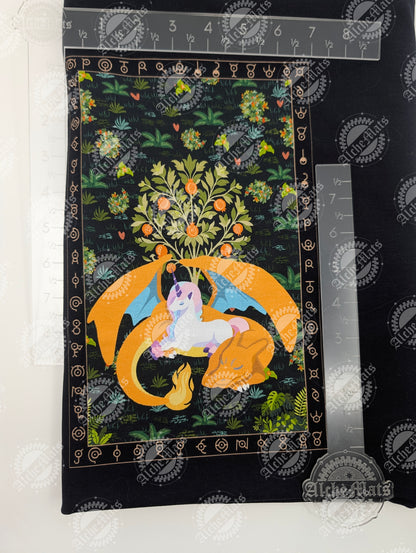 Preorder R30 Fabric Tote/Bag Panel Unicorn Tapestry Black