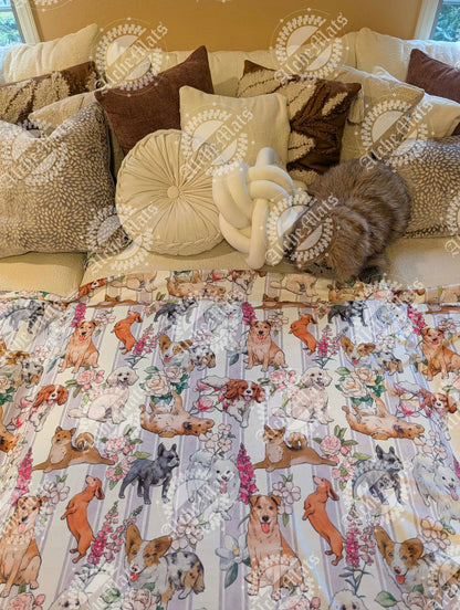 Preorder R30  FABRIC/VINYL Floral Dog Stripes