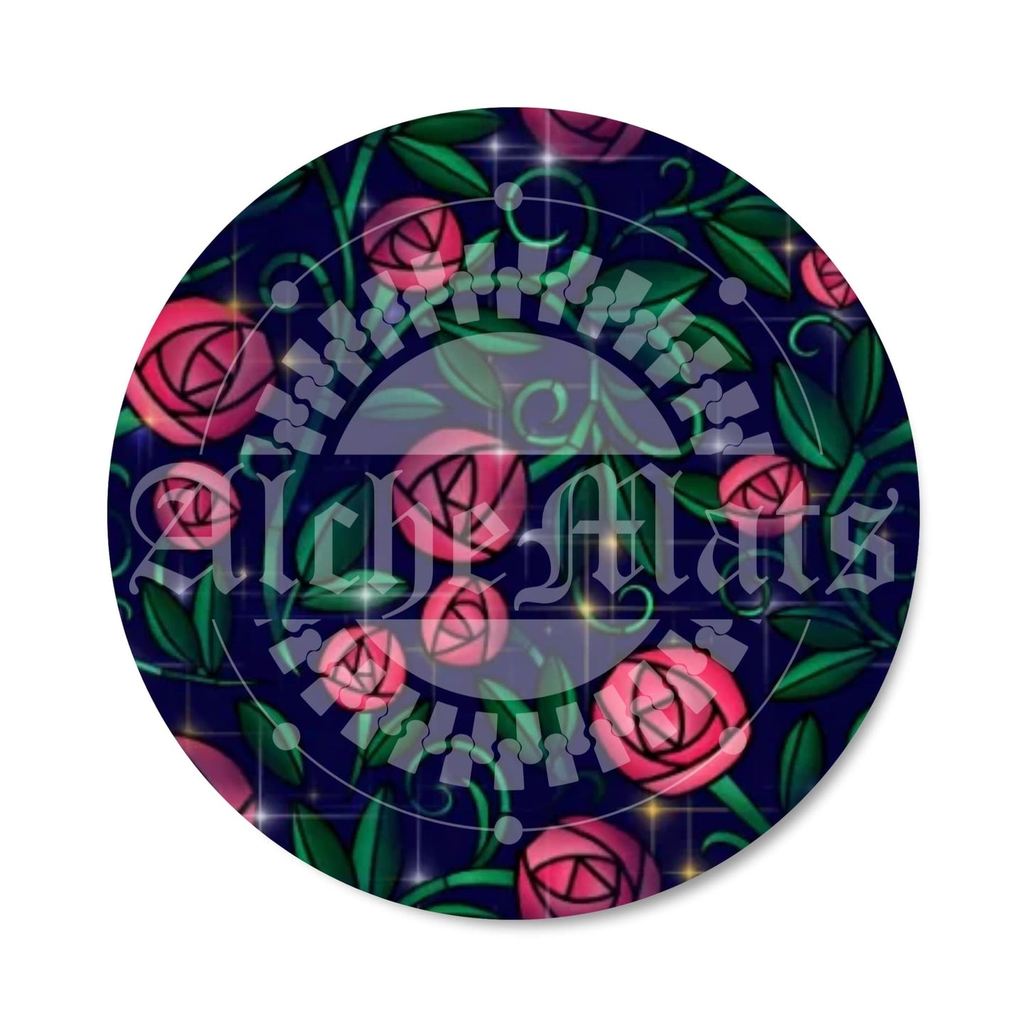 Preorder R30 Fabric/Vinyl Stained Glass Rose Coordinate