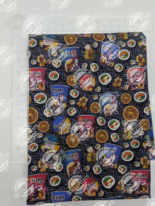 RETAIL FABRIC FAT HALF Popstar Snacks Water Resistant Cotton Canvas