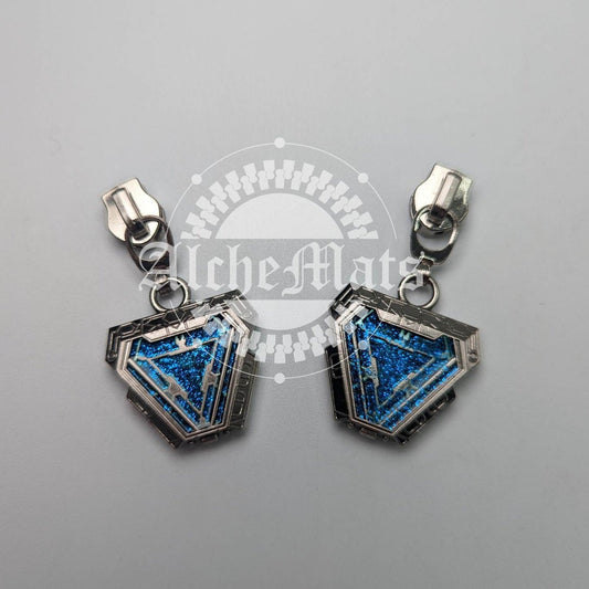 RETAIL Hardware Iron Triangle Glitter Enamel #5 Zipper Pull RETIRING