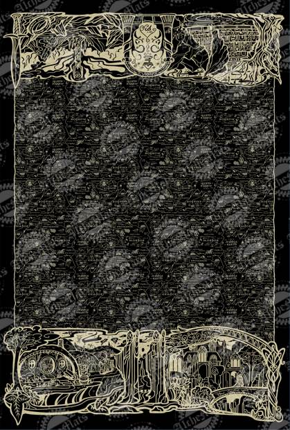 RETAIL FABRIC LORD Double Border Panel - Black Micro Coordinate