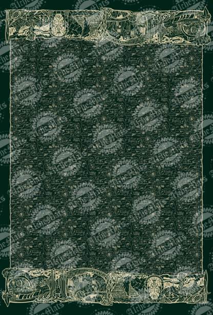 RETAIL FABRIC LORD Double Border Panel - Green Micro Coordinate