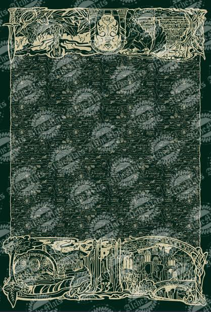 RETAIL FABRIC LORD Double Border Panel - Green Micro Coordinate