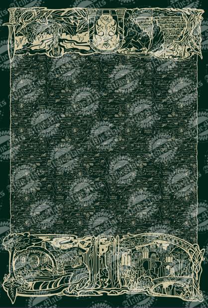 RETAIL FABRIC LORD Double Border Panel - Green Micro Coordinate
