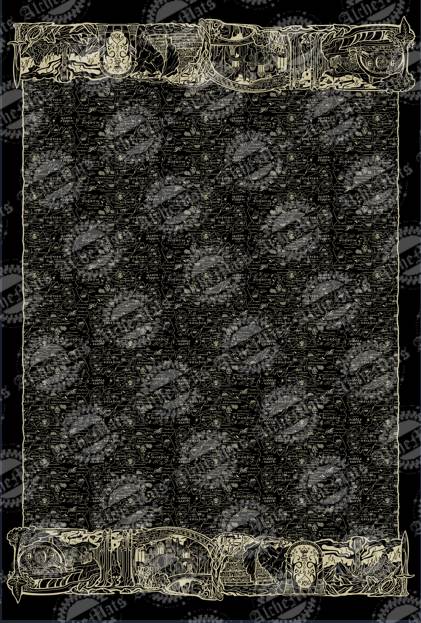 RETAIL FABRIC LORD Double Border Panel - Black Micro Coordinate