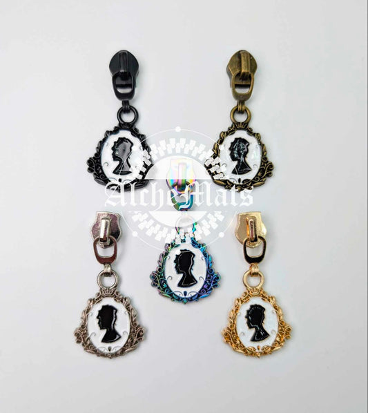 Retail Hardware Regency Portrait #5 Enamel Zipper Pull