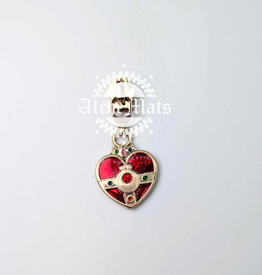 Retail Hardware Heart Transform Glitter Enamel #5 Zipper Pull