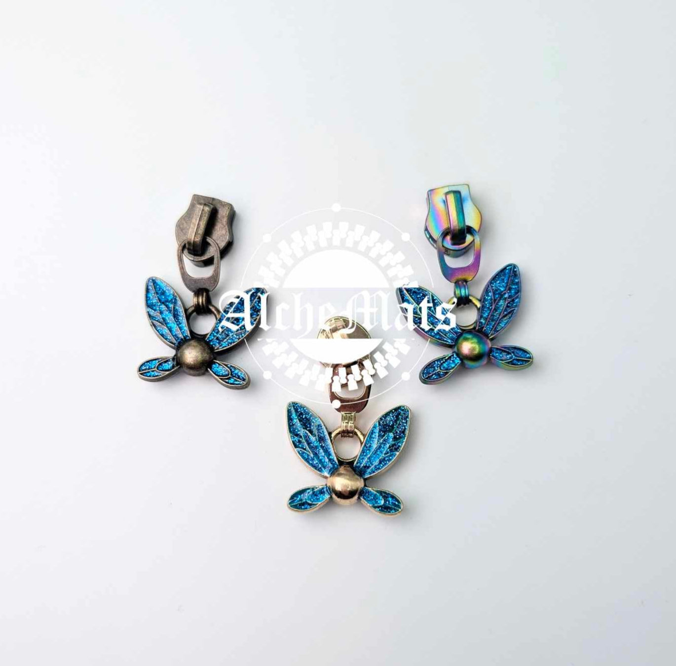 Retail Hardware Fairy Glitter Enamel #5 Zipper Pull