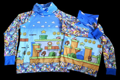 Preorder R30 Fabric/Vinyl Itsa Me Sidescroll Double Border Print