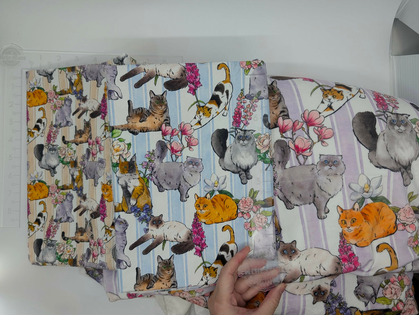 Preorder R30 FABRIC/VINYL Floral Cat Stripes