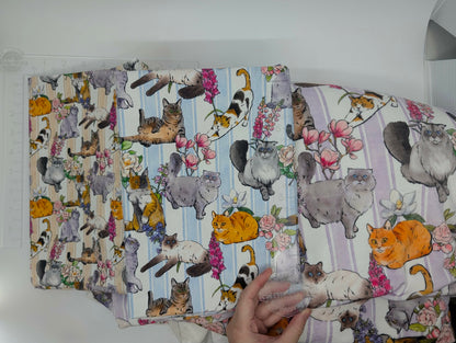 Preorder R30 FABRIC/VINYL Floral Cat Stripes