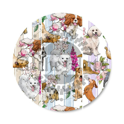 Preorder R30  FABRIC/VINYL Floral Dog Stripes