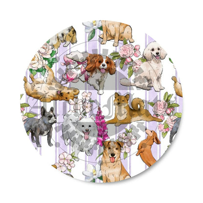Preorder R30  FABRIC/VINYL Floral Dog Stripes