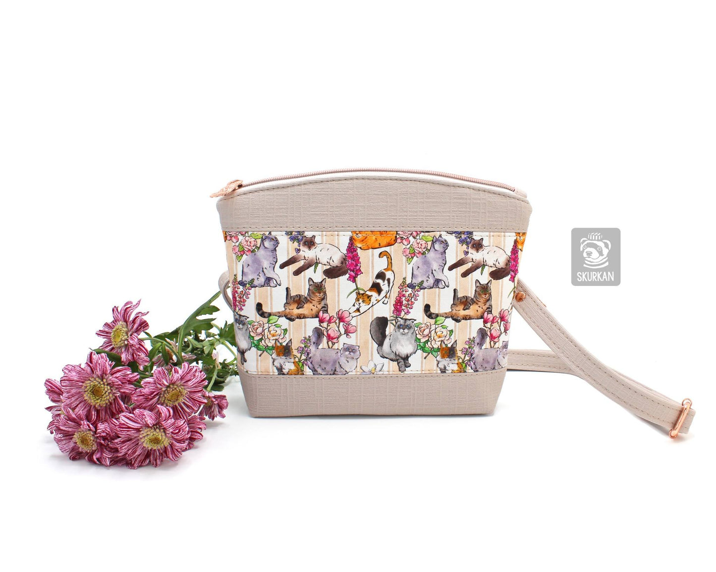 Preorder R30 FABRIC/VINYL Floral Cat Stripes