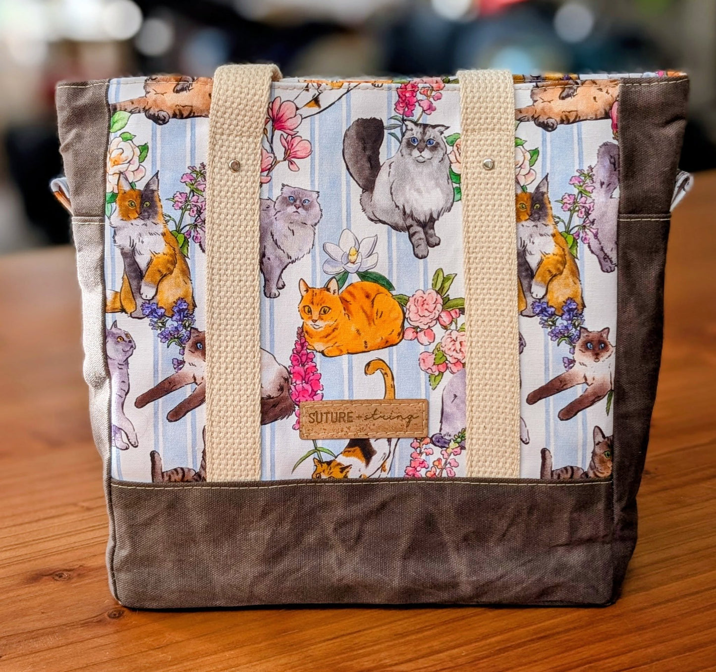 Preorder R30 FABRIC/VINYL Floral Cat Stripes