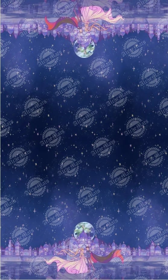 Preorder R30 Fabric Mooncrossed Lovers Double Border Rerun