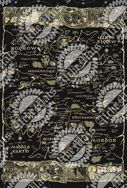 RETAIL FABRIC LORD Double Border UPDATED Panel - Black