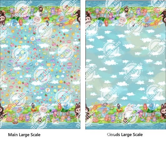 Preorder R30 FABRIC Labu Park Double Border Blue