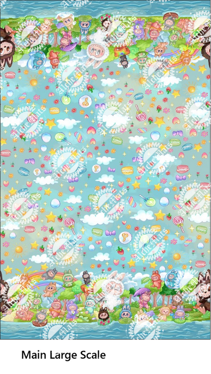 Preorder R30 FABRIC Labu Park Double Border Blue