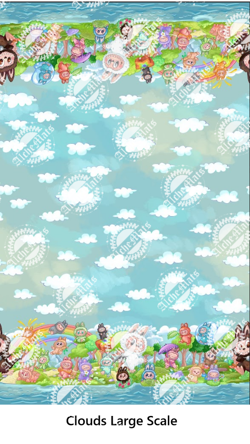 Preorder R30 FABRIC Labu Park Double Border Blue