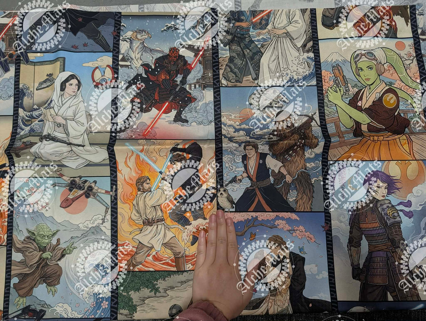 RETAIL FABRIC SW JP Painting Grid Large Scale Cotton Woven