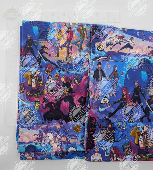 RETAIL FABRIC FAT HALF Popstar Story Water Resistant Cotton Canvas