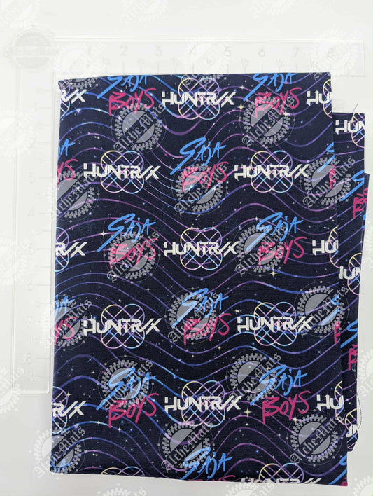 RETAIL FABRIC FAT HALF Idol Logo Purple Coordinate Water Resistant Cotton Canvas