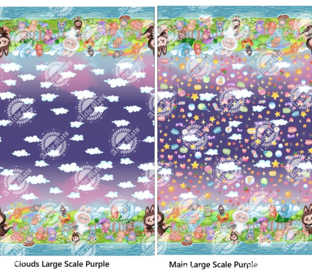 Preorder R30 FABRIC Labu Park Double Border Purple