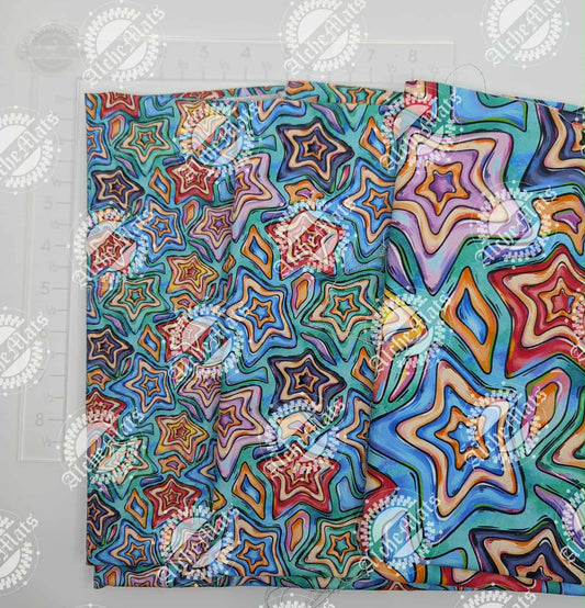 RETAIL FABRIC FAT HALF Labu Teal Star Coordinate Water Large Scale Resistant Cotton Canvas
