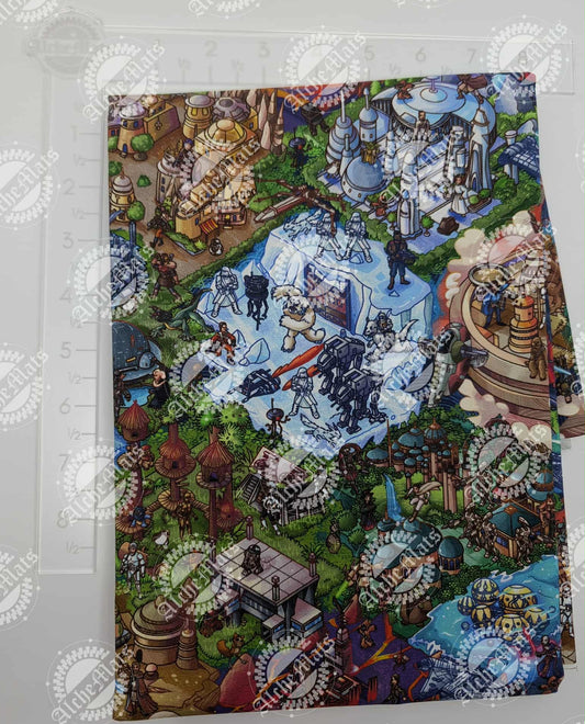 RETAIL FABRIC FAT HALF SW Town Water Resistant Cotton Canvas