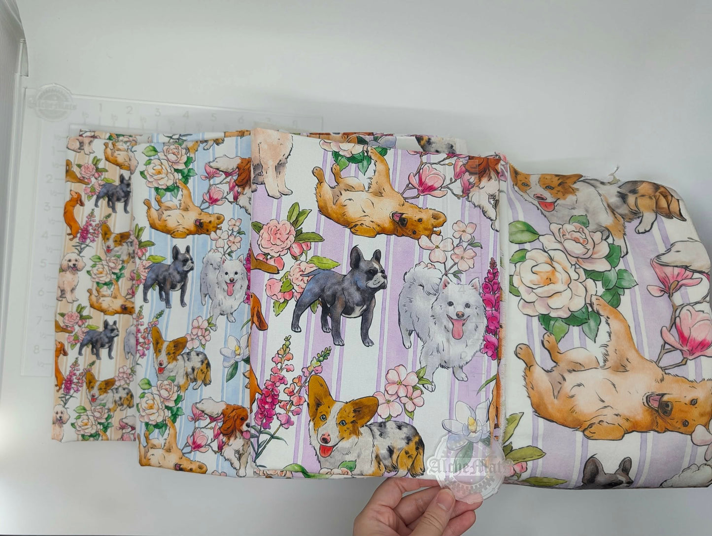 Preorder R30  FABRIC/VINYL Floral Dog Stripes