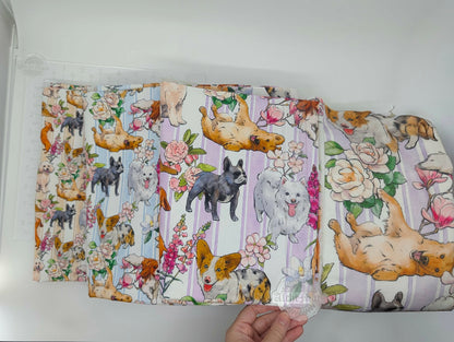 Preorder R30  FABRIC/VINYL Floral Dog Stripes
