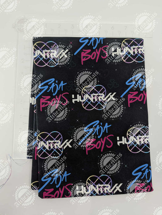 RETAIL FABRIC FAT HALF Idol Logo Black Coordinate Water Resistant Cotton Canvas