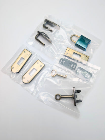 RETAIL 7 Piece Designer Lock and Strap End Hardware Set