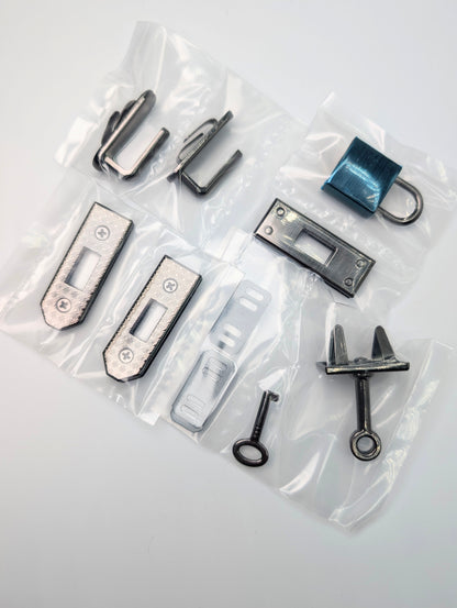 RETAIL 7 Piece Designer Lock and Strap End Hardware Set