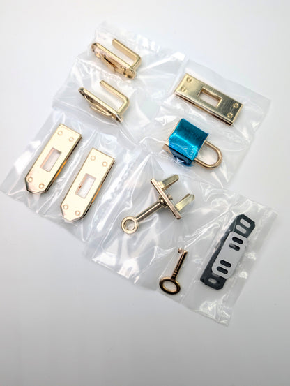 RETAIL 7 Piece Designer Lock and Strap End Hardware Set