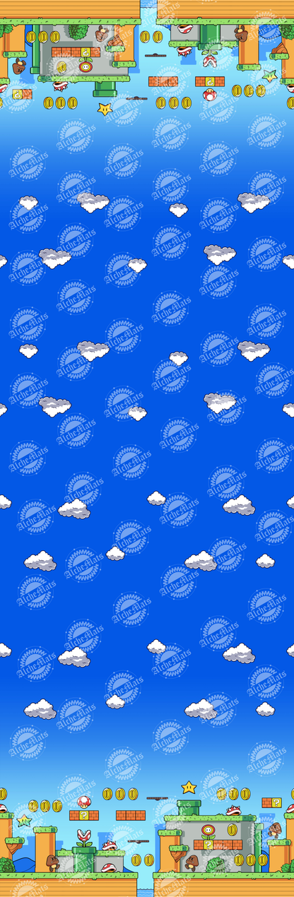 Preorder R30 Fabric/Vinyl Itsa Me Sidescroll Double Border Print