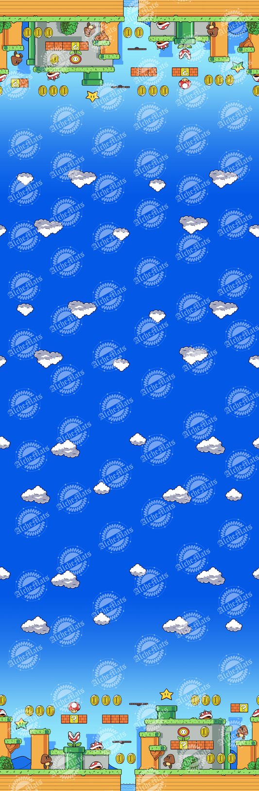 Preorder R30 Fabric/Vinyl Itsa Me Sidescroll Double Border Print