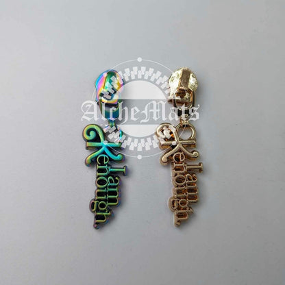 RETAIL Hardware I am Enough Zipper Pull #5 Individual
