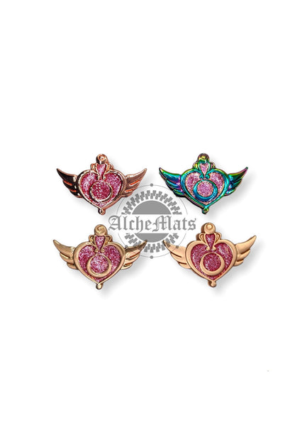 RETAIL Hardware Glitter Enamel Winged Heart Magnet INDIVIDUAL