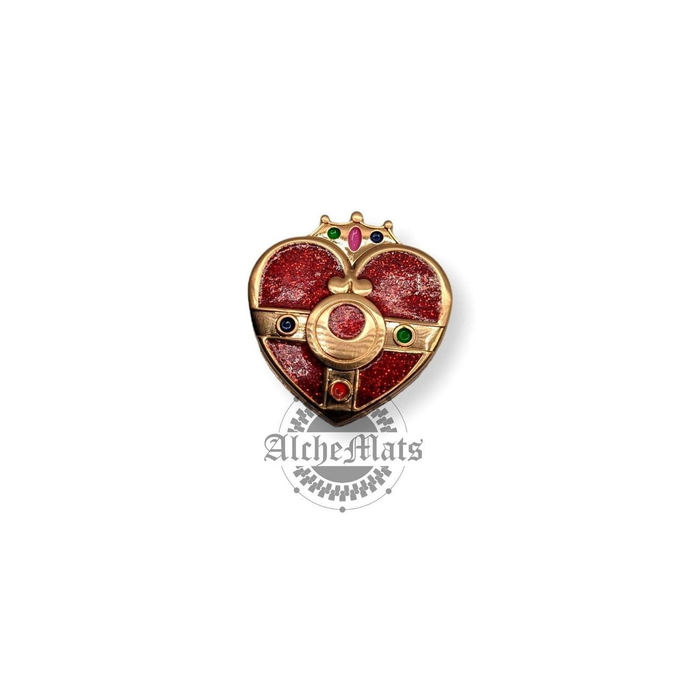 RETAIL Hardware Red Heart Glitter Enamel Magnet Snap