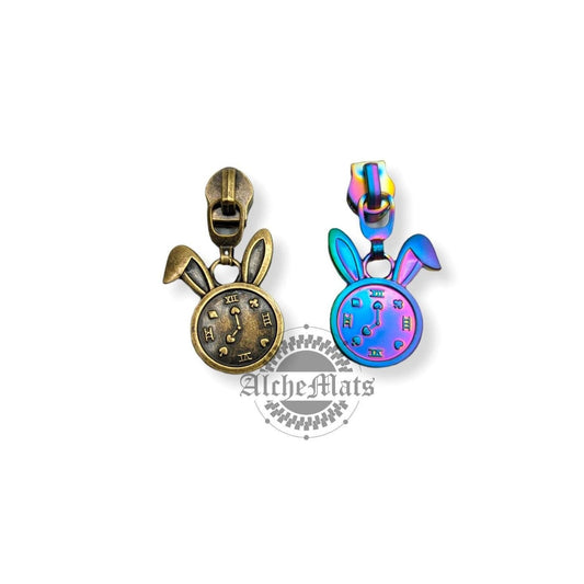 Retail Hardware Rabbit Clock #5 Zipper Pull RETIRING