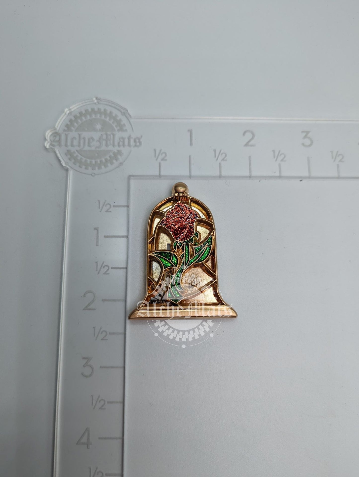Retail Hardware Stained Glass Rose Glitter Enamel Magnet Snap