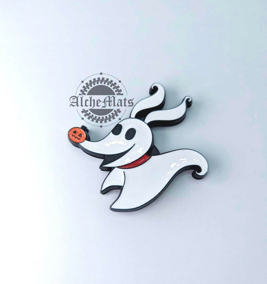 Retail Ghost Dog Enamel Magnet Snap
