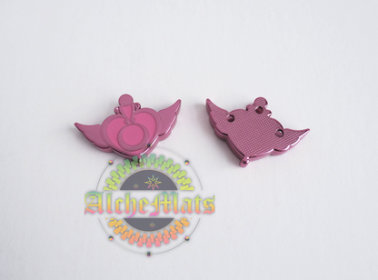 RETAIL Winged Heart Enamel Strap End for 1" straps INDIVIDUAL