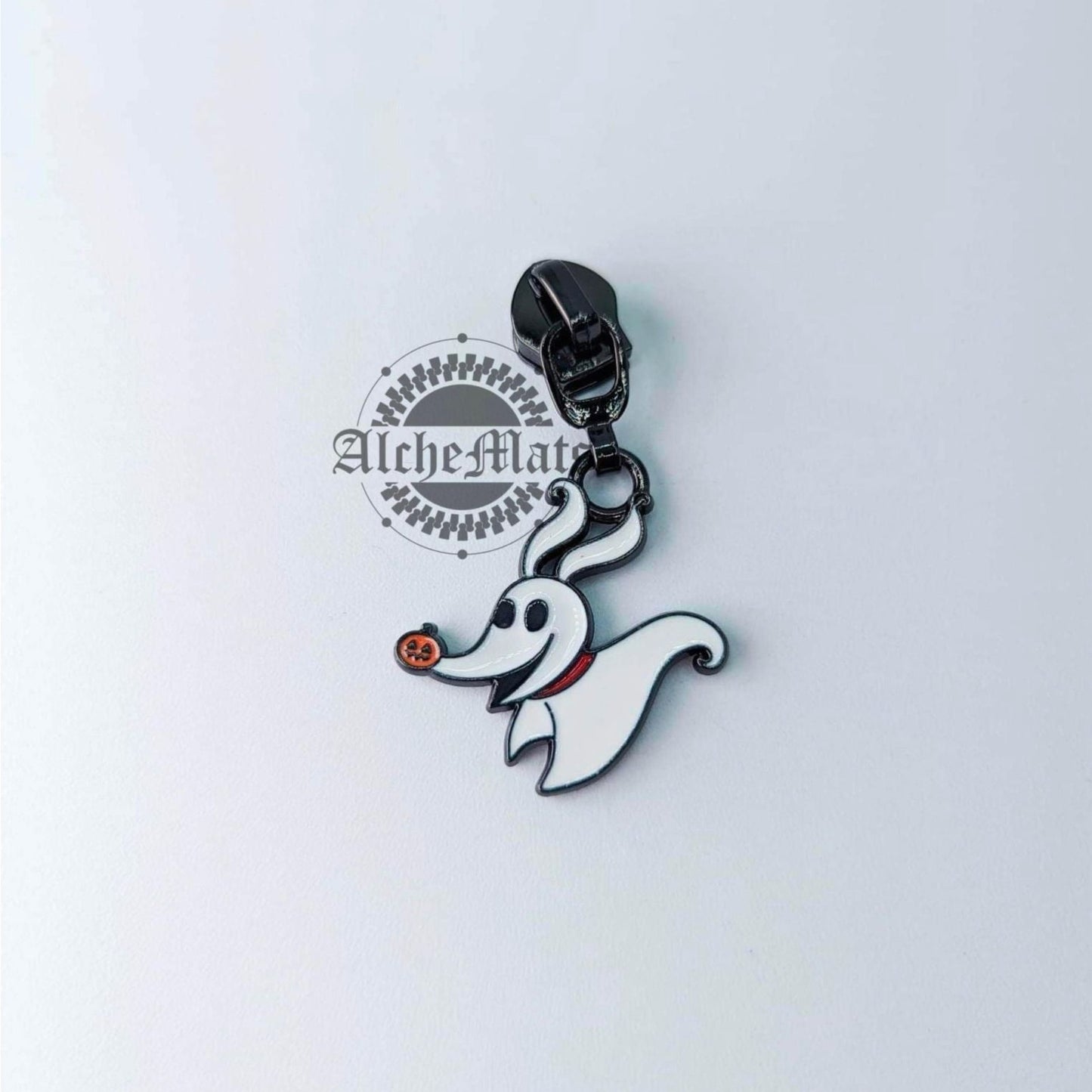Retail Ghost Dog Enamel #5 Zipper Pull